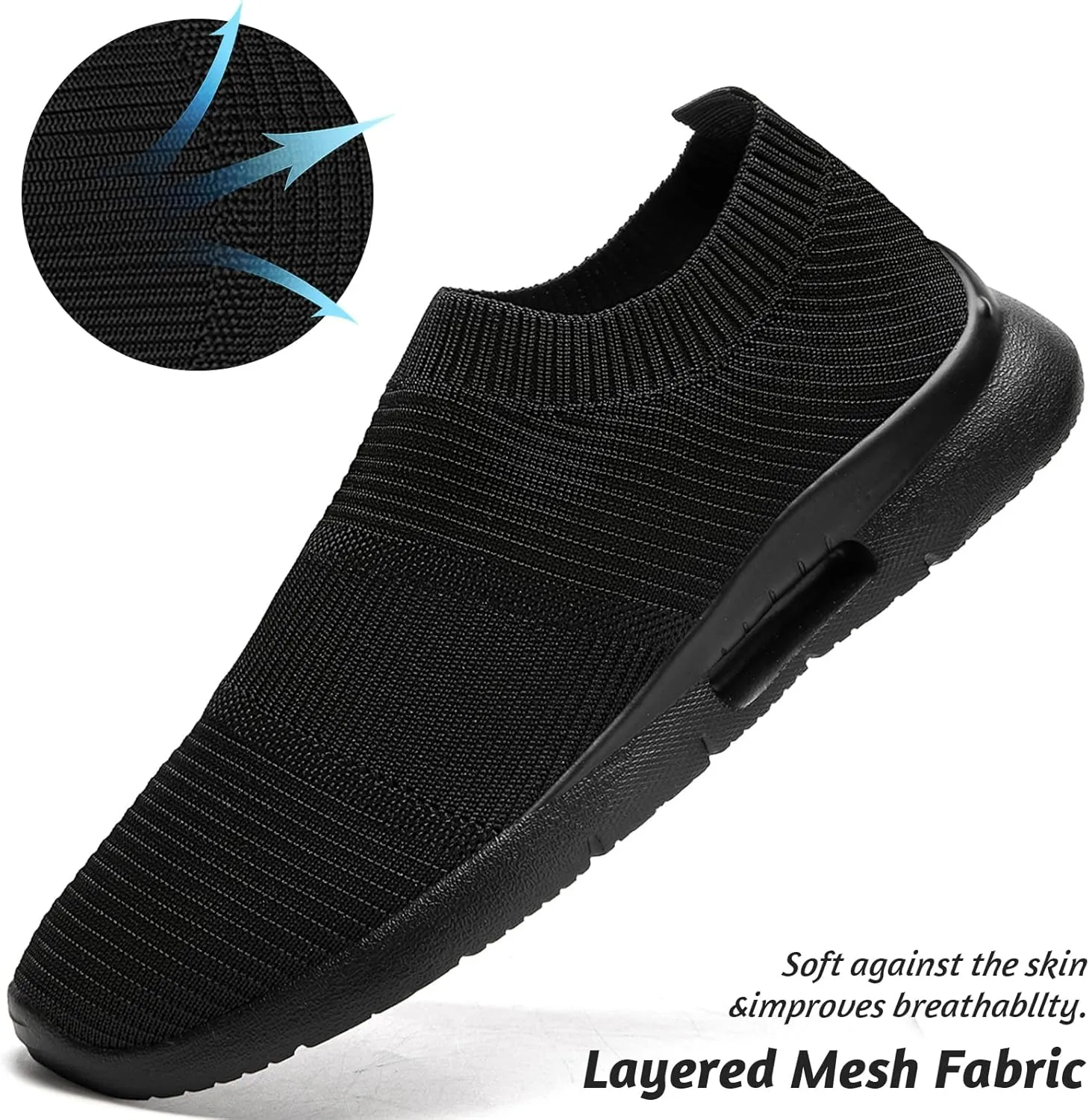 QIJGS Slip on Shoes for Men Running Tennis Athletic Gym for Men Mesh Lightweight Sports Fashion Workout Casual Sneakers