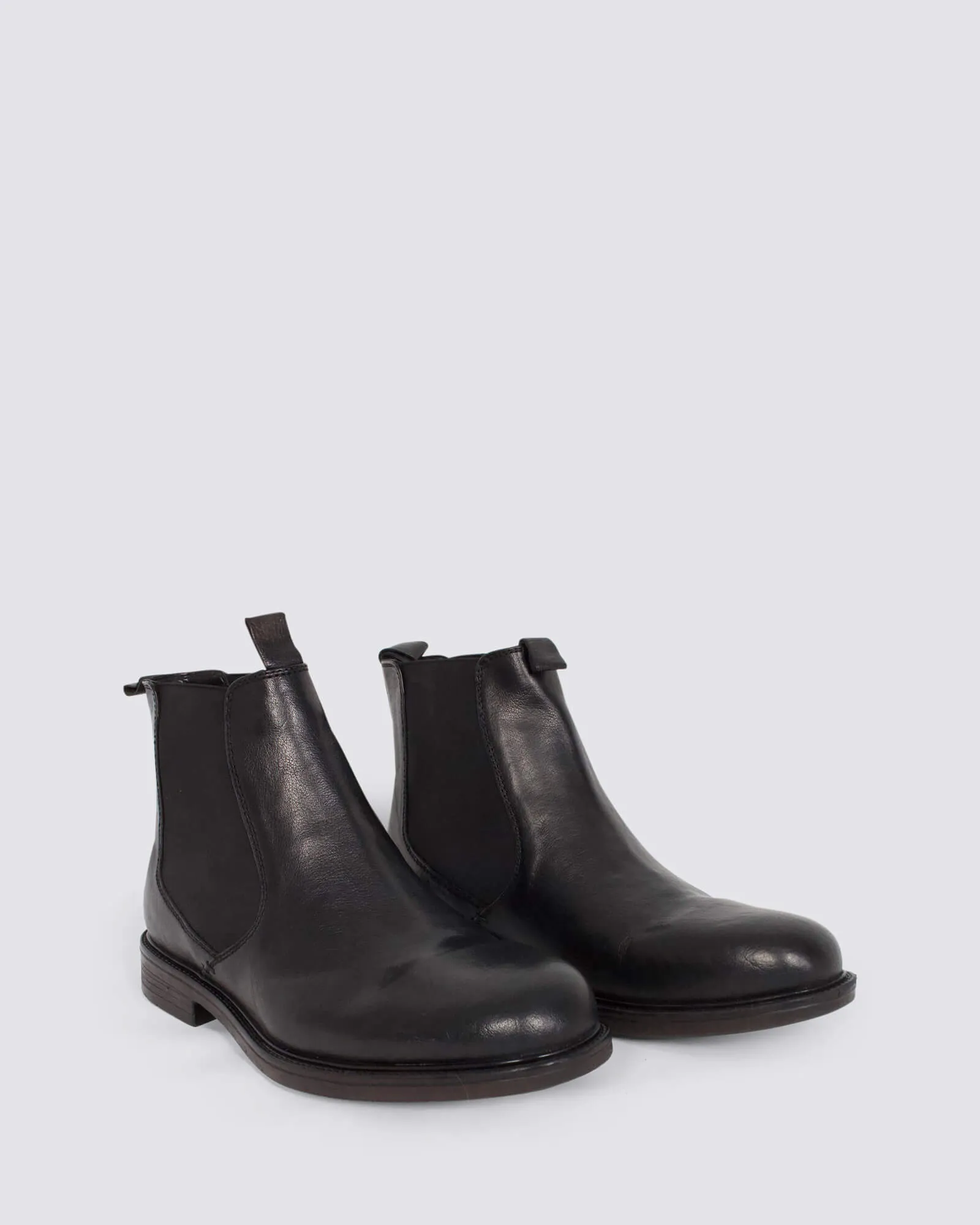 QUAKE MENS BOOTS BLACK LEATHER