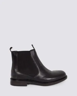 QUAKE MENS BOOTS BLACK LEATHER