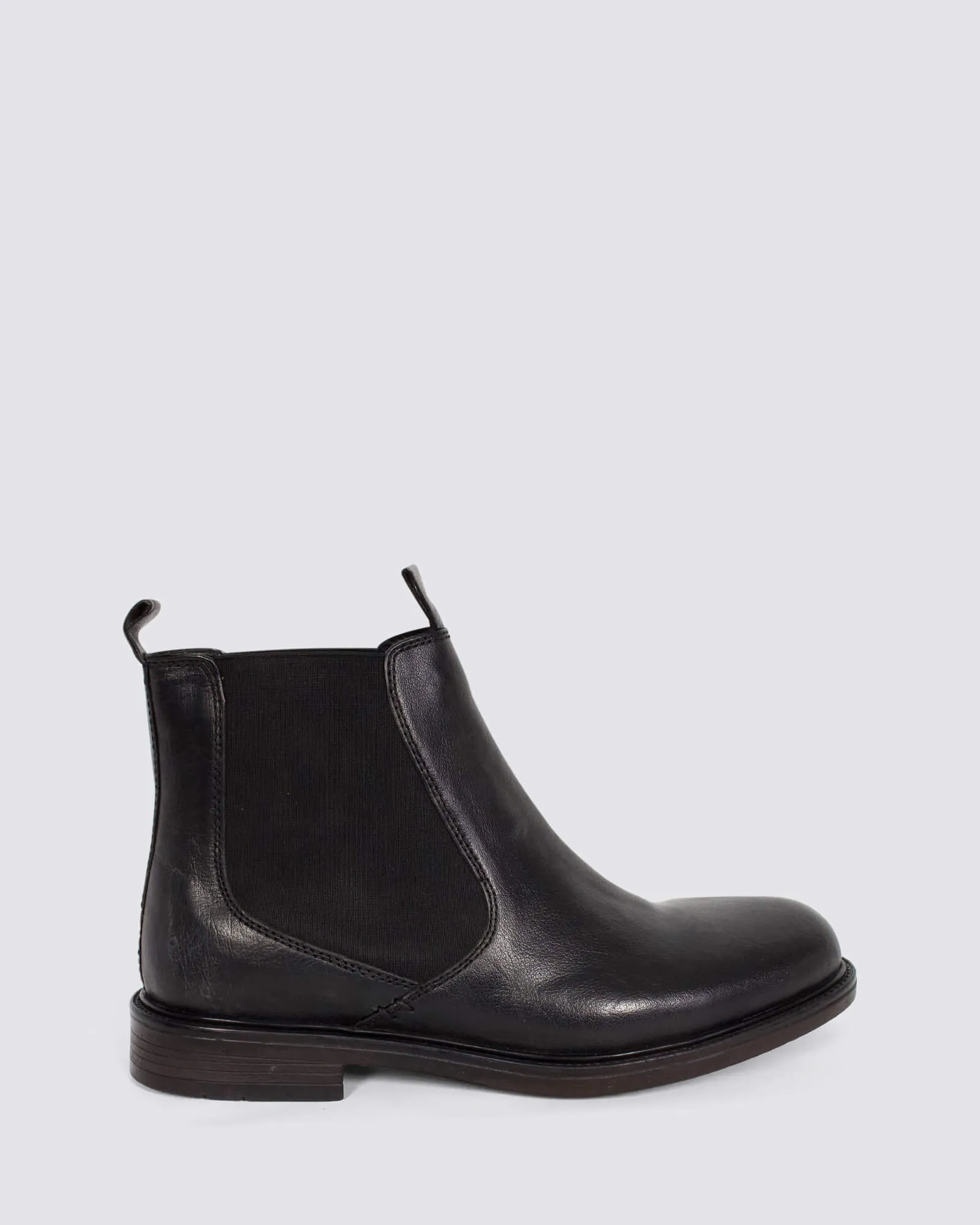 QUAKE MENS BOOTS BLACK LEATHER