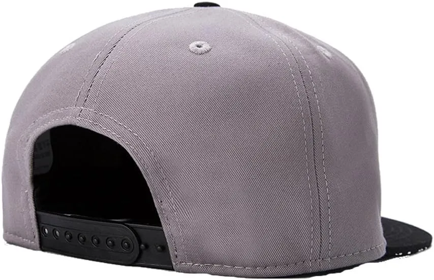 Quanhaigou Adjustable Snapback Hat for Men Women,Unisex Hip Hop Baseball Cap Flat Bill Brim Dad Hats