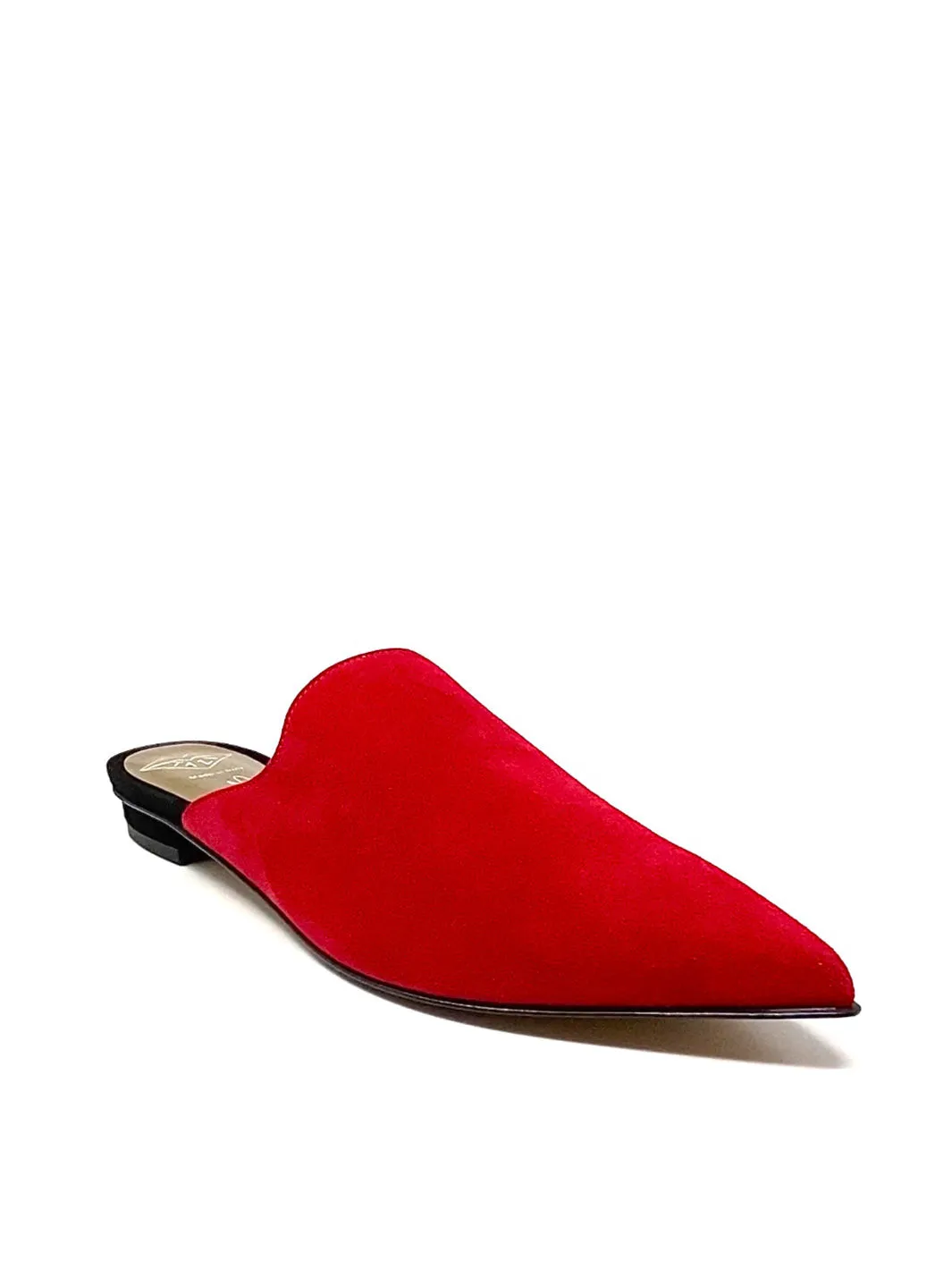 "Aisha" Suede Mules dual tone Red and Black