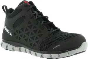Reebok Mens Sublite Cushion Mid Slip Resistant Alloy Toe Work/Duty - Black