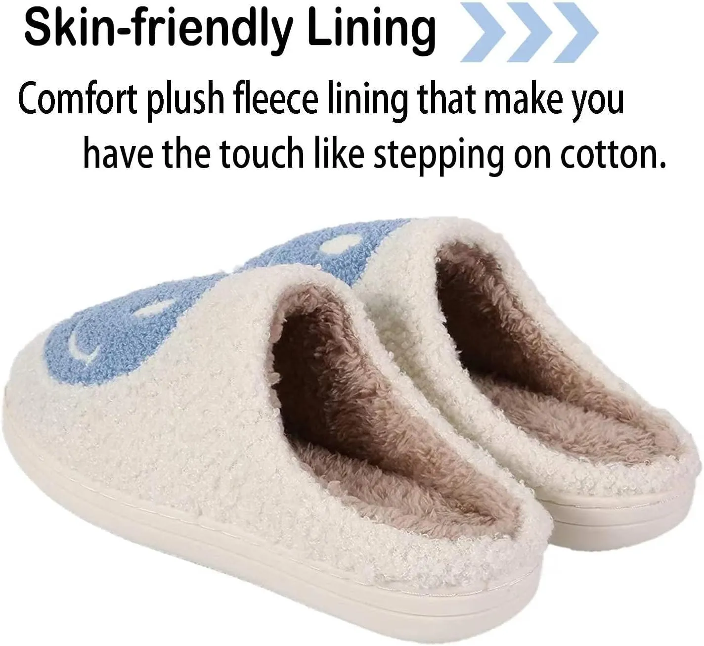 Retro Fuzzy Face Slippers for Women men， Womens Girls Cute Yellow the Lable Face House Slippers for Indoor Outdoor Pink/White/Black/Blue