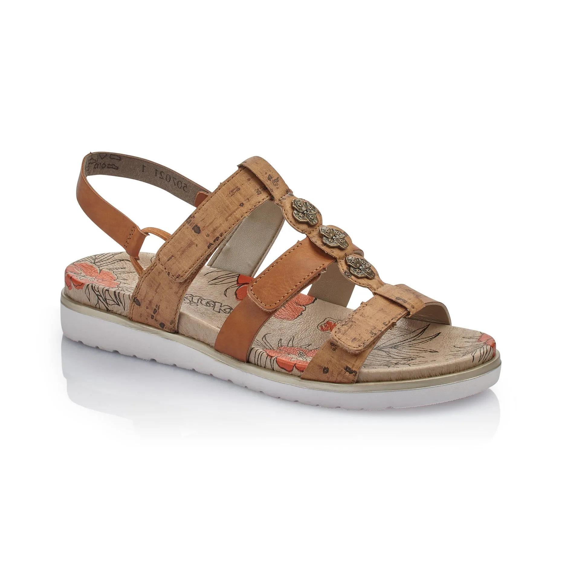 RIEKER - V5070 FLAT COMF SANDAL - TAN