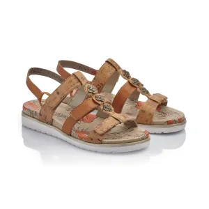 RIEKER - V5070 FLAT COMF SANDAL - TAN