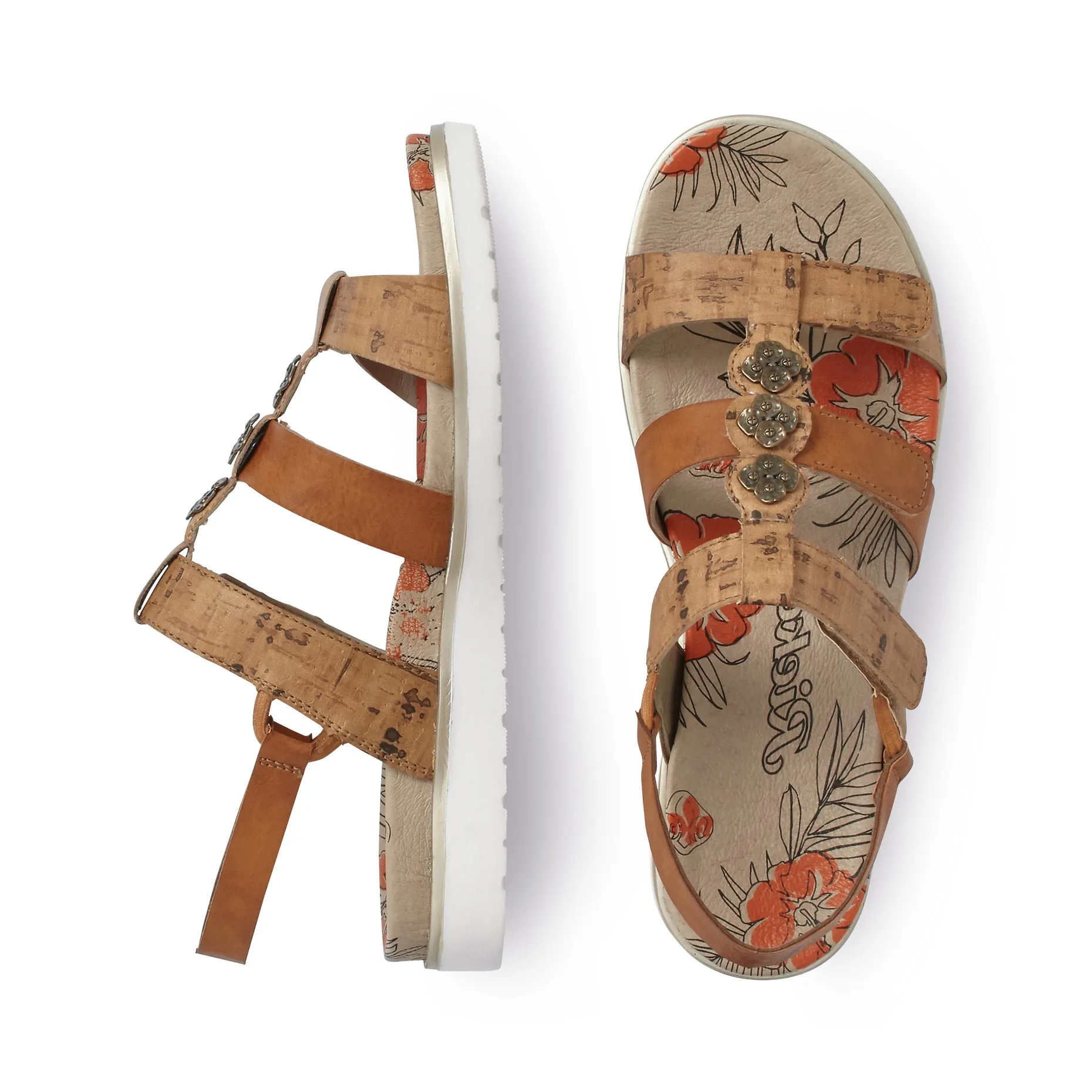 RIEKER - V5070 FLAT COMF SANDAL - TAN