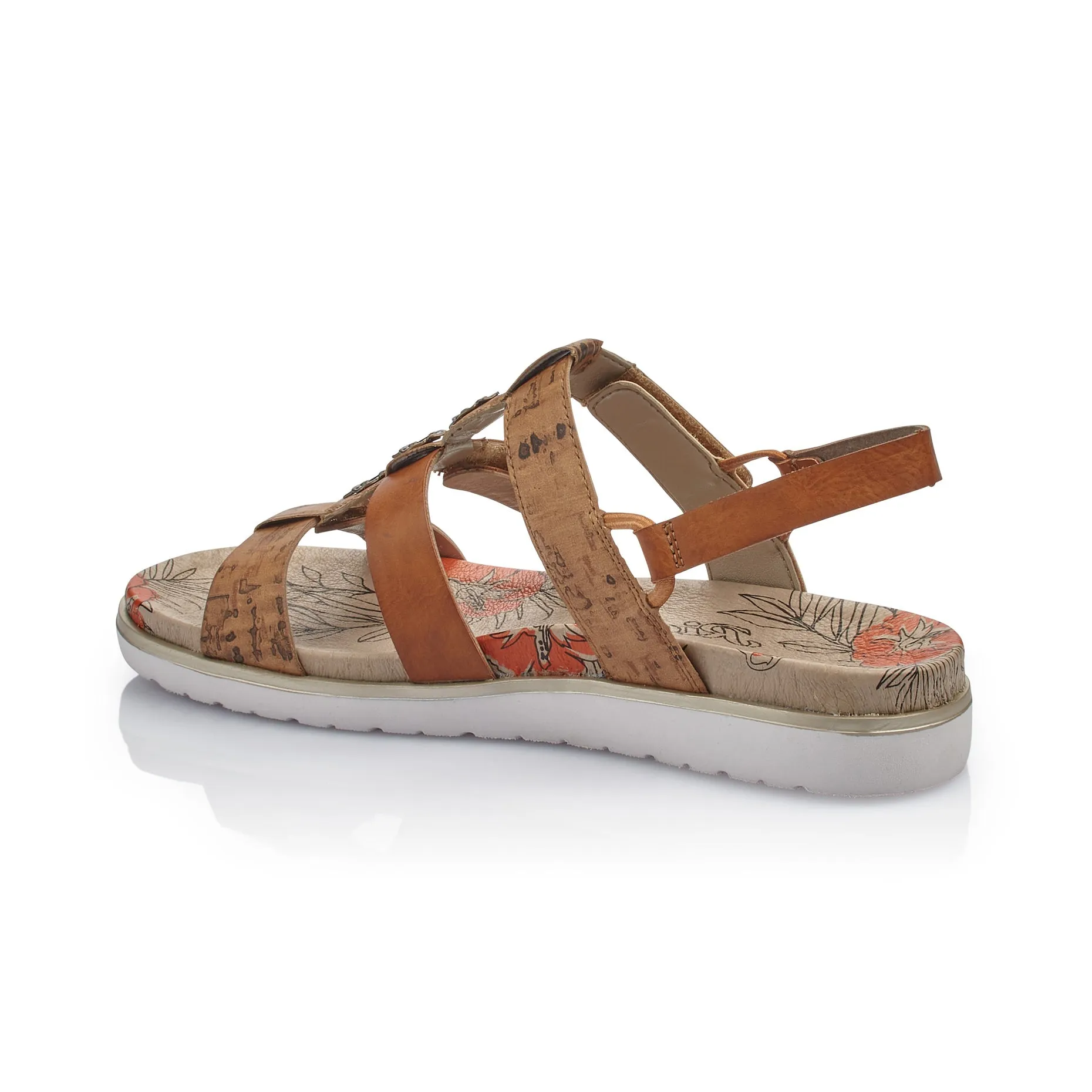 RIEKER - V5070 FLAT COMF SANDAL - TAN