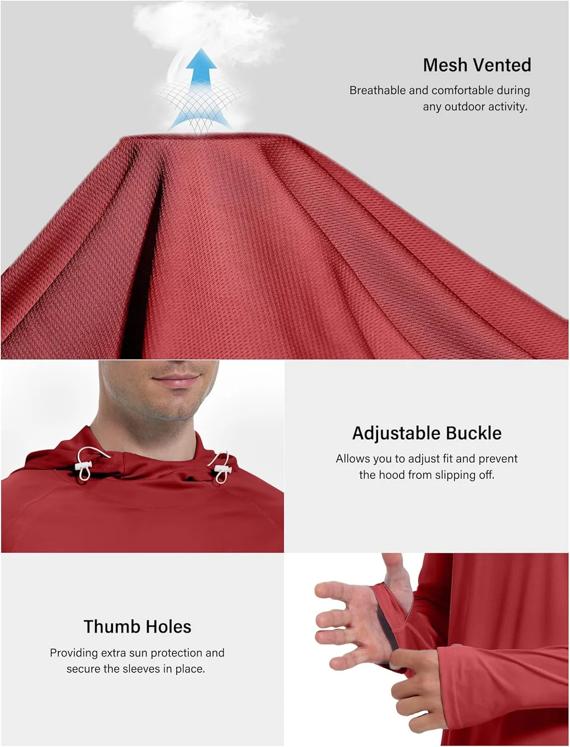 Roadbox UPF 50  Sun Protection Hoodie Shirt - Outdoor Fishing SPF UV Long Sleeve Shirts