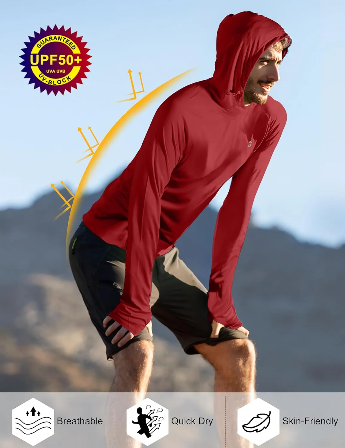Roadbox UPF 50  Sun Protection Hoodie Shirt - Outdoor Fishing SPF UV Long Sleeve Shirts