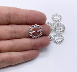 Round Rhinestone Circle Slider Buckles