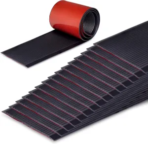 Rubber Bond 4x36in Anti Slip Stair Treads (15-Pack) - Waterproof Outdoor/Indoor Heavy Duty Non-Skid Tape for Stairs - Adhesive Rubber Grip Strips for Steps & Ramps - Black