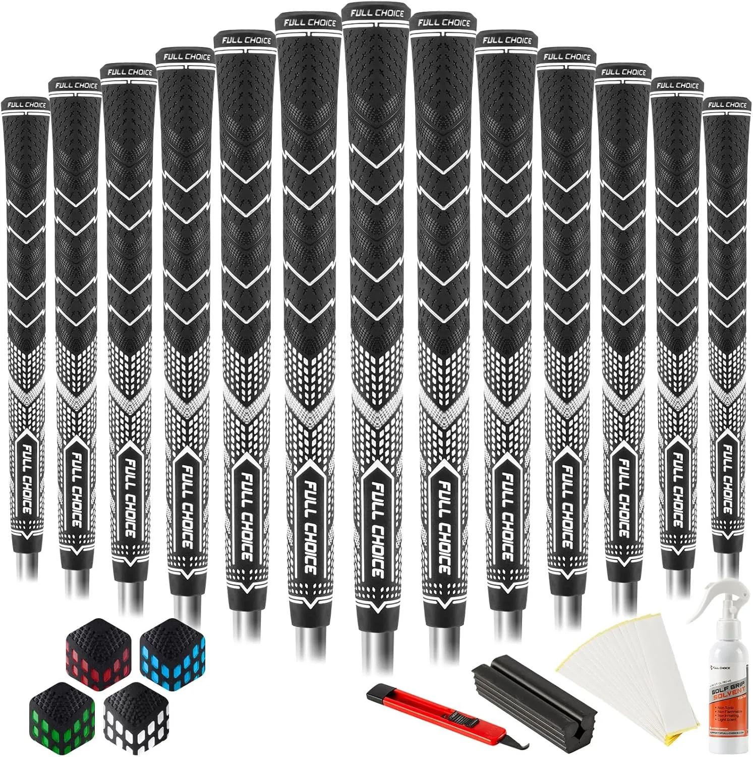 Rubber Golf Grips 13 Pack, High Traction, Non-Slip, Advanced Texture, Choose from 13 Grips or 13 Grips with Regripping Kit, Standard/Mid/Jumbo Size, 4 Colors Available RG01 Golf Club Grips