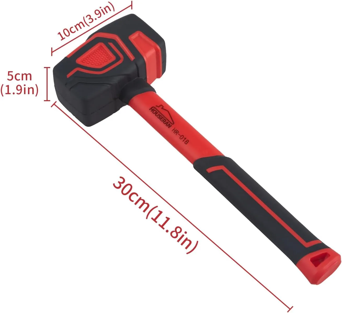 Rubber Mallet, HOUSERAN Rubber Mallet Hammer with Hook, 20 oz Rubber Hammer with Solid Rubber Head & Non-Slip Soft Grip, Mallet Hammer for Woodworking, Flooring, DIY Projects and Soft Blow Tasks