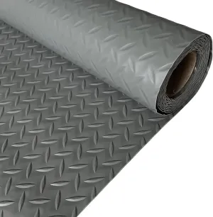 Rubber Matting Roll | Heavy Duty Rubber Mat Ideal for Garage Flooring, Gym Floor & Van Flooring | Non Slip Waterproof Rubber Sheet,Gray,1.2x9m