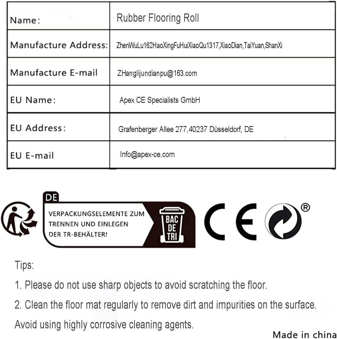 Rubber Matting Roll | Heavy Duty Rubber Mat Ideal for Garage Flooring, Gym Floor & Van Flooring | Non Slip Waterproof Rubber Sheet,Gray,1.2x9m