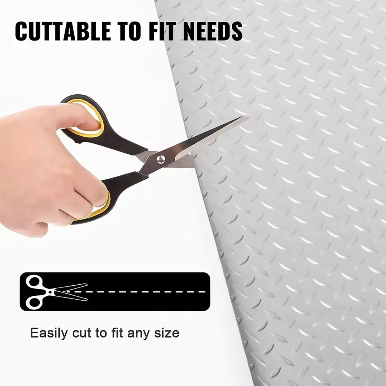 Rubber Matting Roll | Heavy Duty Rubber Mat Ideal for Garage Flooring, Gym Floor & Van Flooring | Non Slip Waterproof Rubber Sheet,Gray,1.2x9m