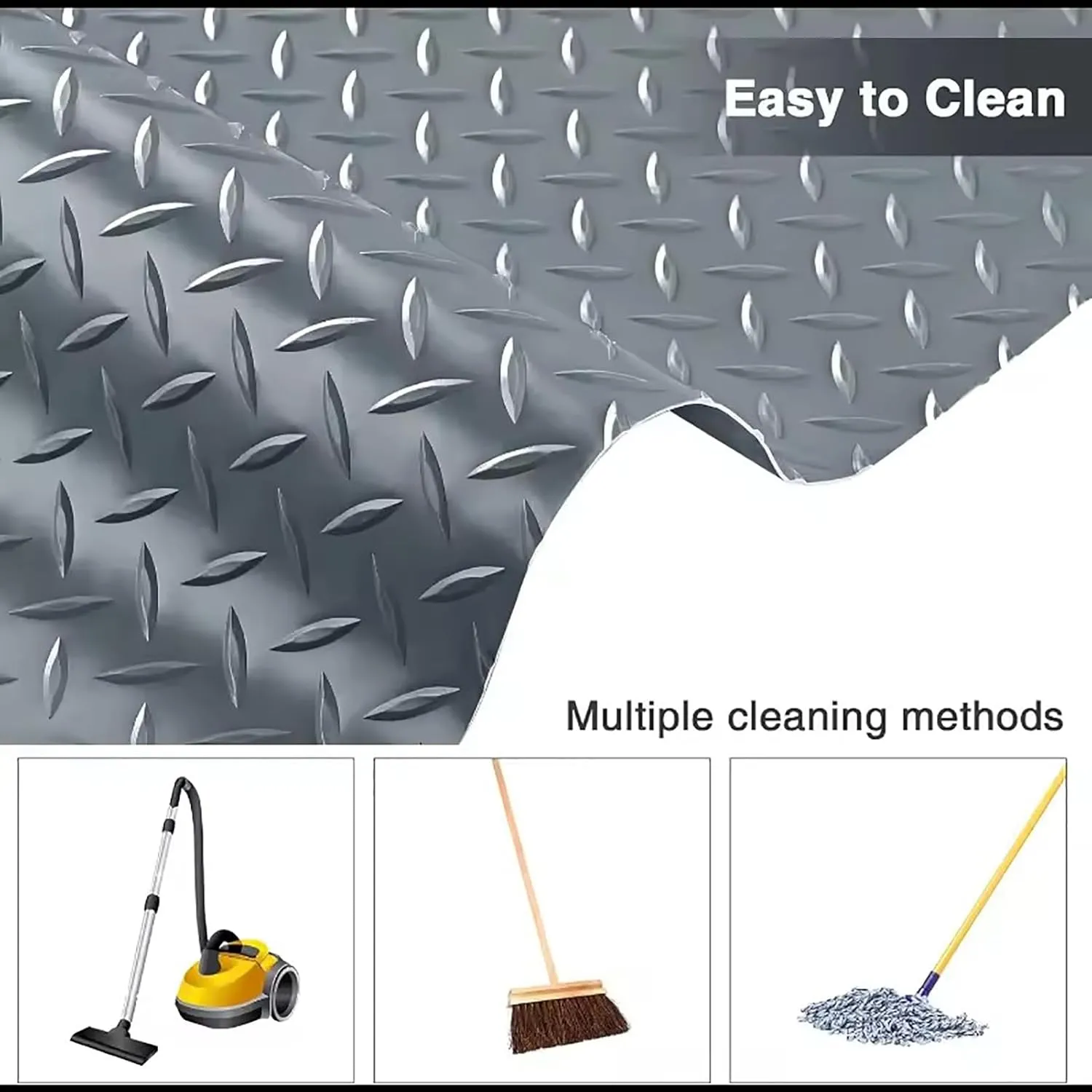 Rubber Matting Roll | Heavy Duty Rubber Mat Ideal for Garage Flooring, Gym Floor & Van Flooring | Non Slip Waterproof Rubber Sheet,Gray,1.2x9m