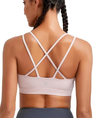 RUNNING GIRL High Impact Sports Bras for Women - Scoop Neck Strappy Sports Bra High Support Moulded Cup Workout Bra