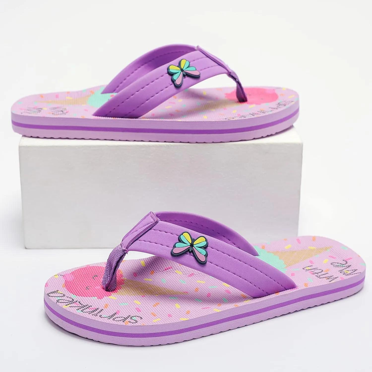 Saidoteto Boys Girls Flip Flops Child Summer Slip-on Thong Sandals Beach Pool Water Shoes(Little/Big Kid)