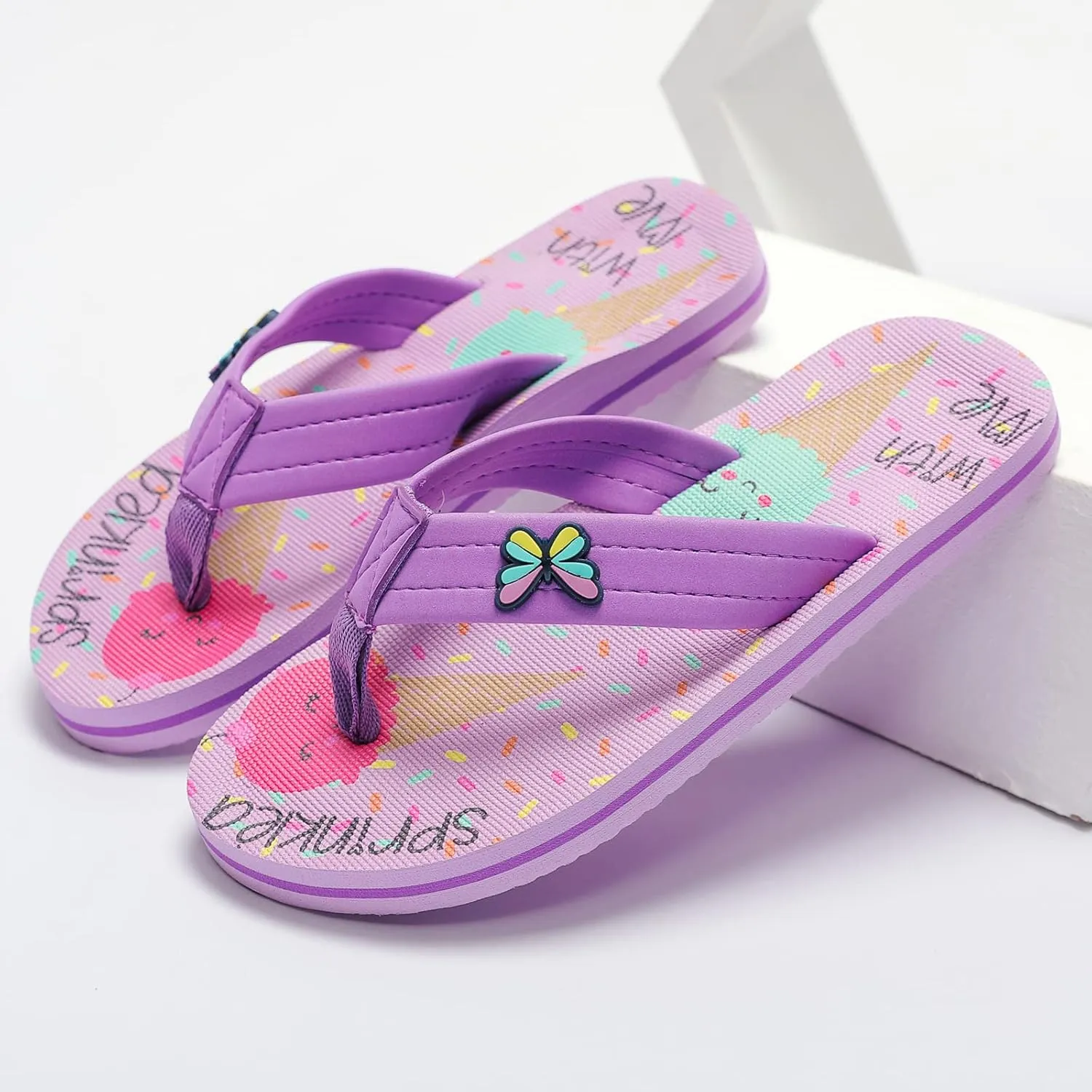 Saidoteto Boys Girls Flip Flops Child Summer Slip-on Thong Sandals Beach Pool Water Shoes(Little/Big Kid)