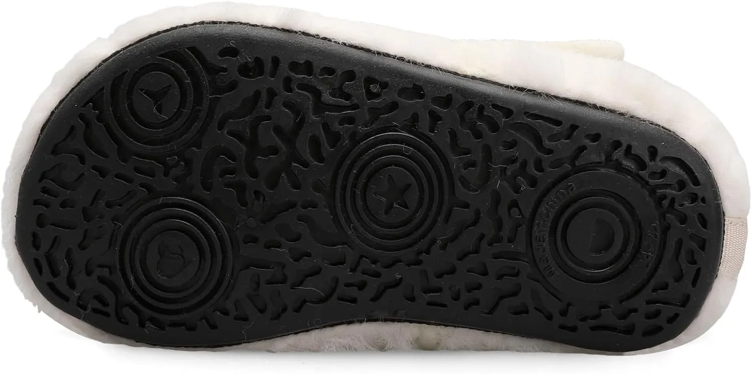 Scurtain Unisex Kids Toddler Slippers Socks Artificial Woolen Slippers with Non-slip Rubber Sole