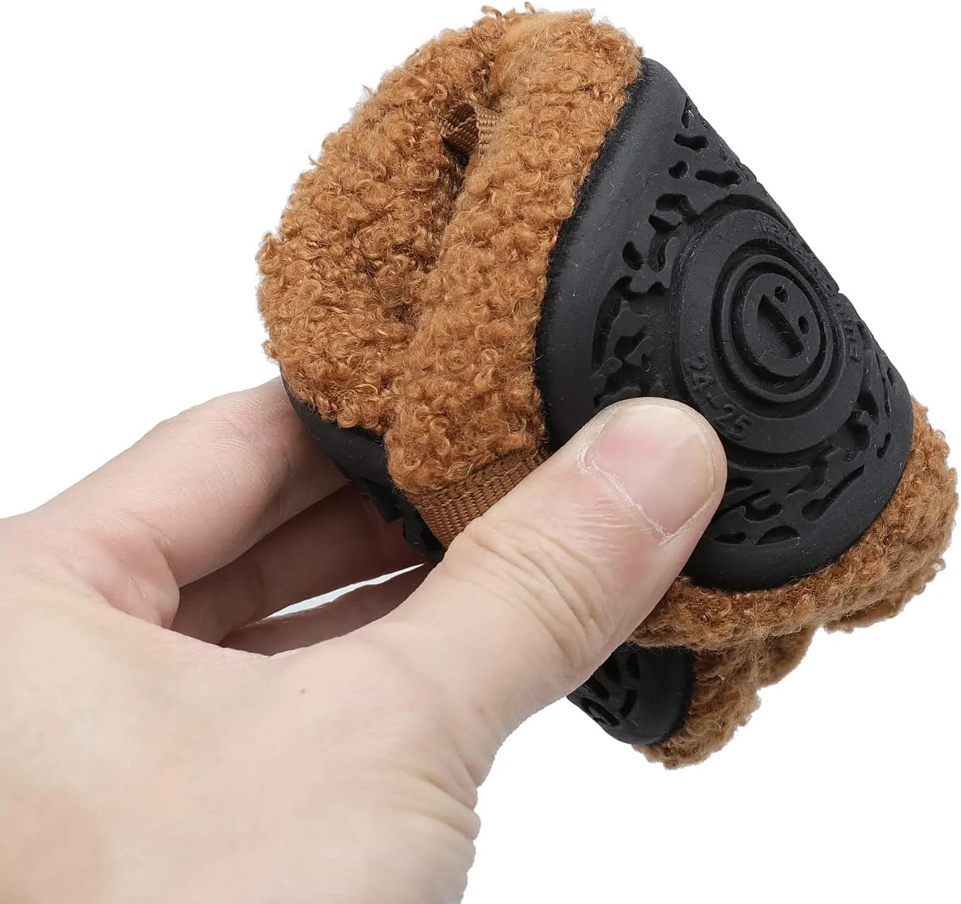 Scurtain Unisex Kids Toddler Slippers Socks Artificial Woolen Slippers with Non-slip Rubber Sole