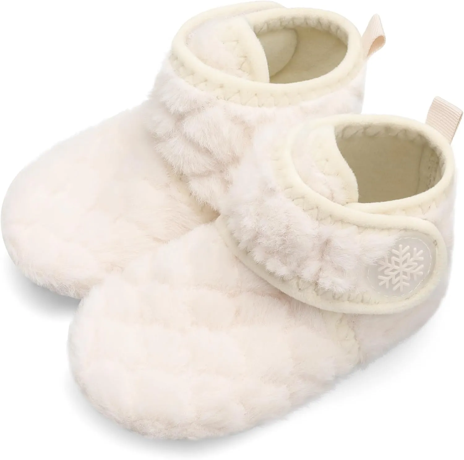 Scurtain Unisex Kids Toddler Slippers Socks Artificial Woolen Slippers with Non-slip Rubber Sole