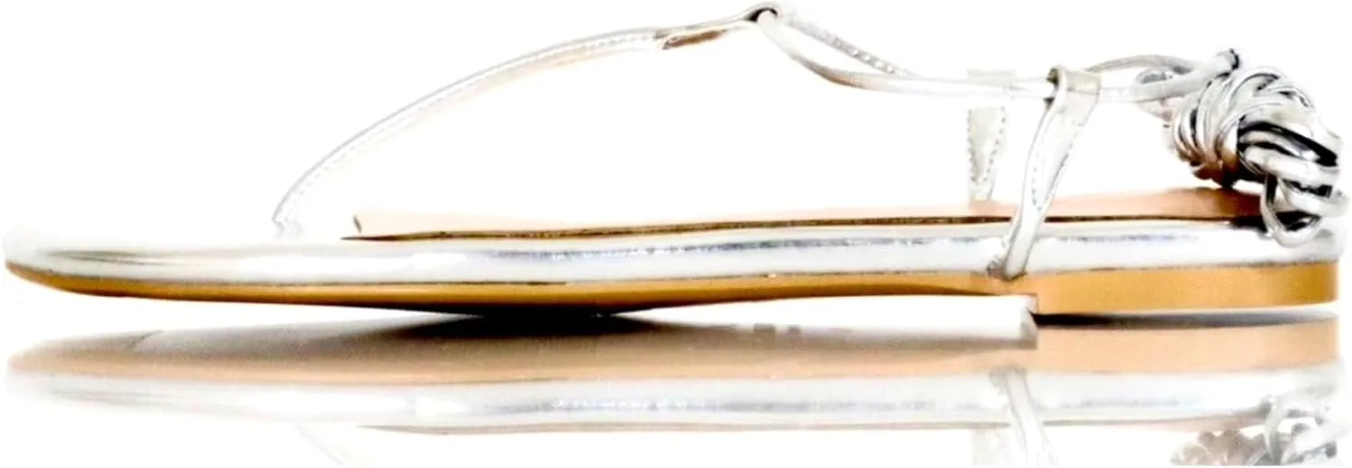 Silver Gladiator Sandals for Women – Size 11 – Flat Strappy Sandals, Lightweight Foam Sole, Spring & Summer Beach Sandals, Large Sizes 10-14
