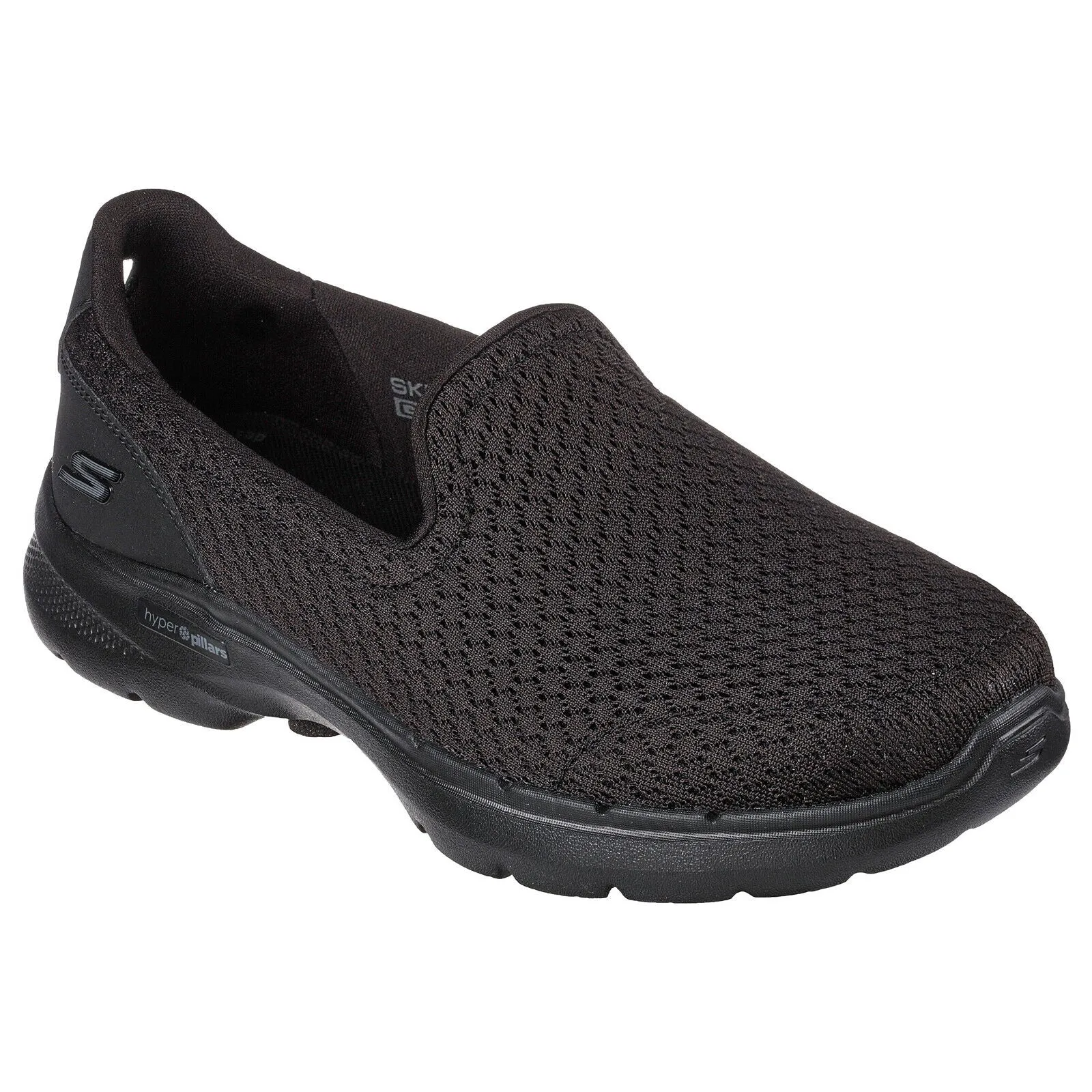 Skechers Ladies Go Walk 6 Sea Coast Black Slip On Lightweight Shoes