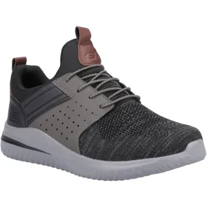 Skechers Men's Delson 3.0 - Cicada Wide Trainer in Black/Grey