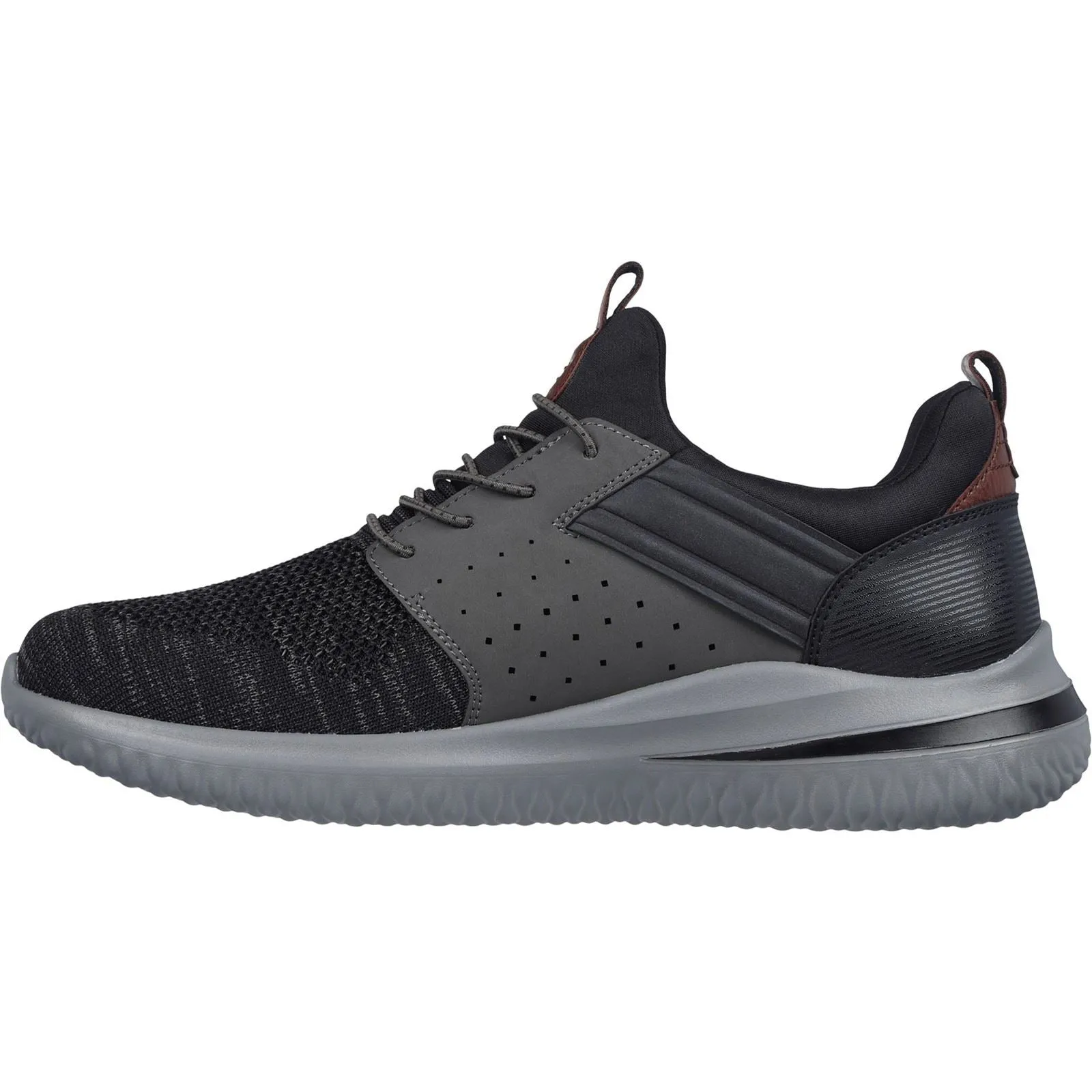 Skechers Men's Delson 3.0 - Cicada Wide Trainer in Black/Grey