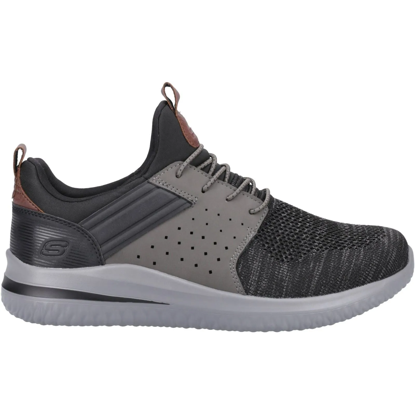 Skechers Men's Delson 3.0 - Cicada Wide Trainer in Black/Grey