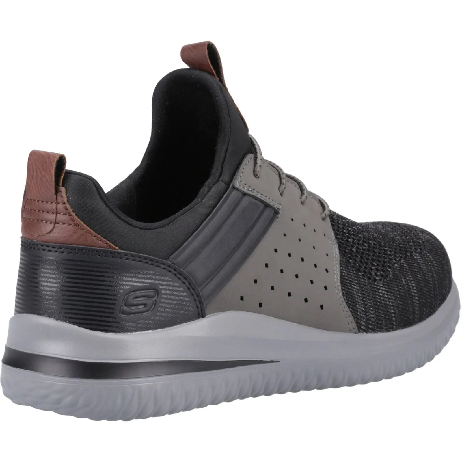 Skechers Men's Delson 3.0 - Cicada Wide Trainer in Black/Grey