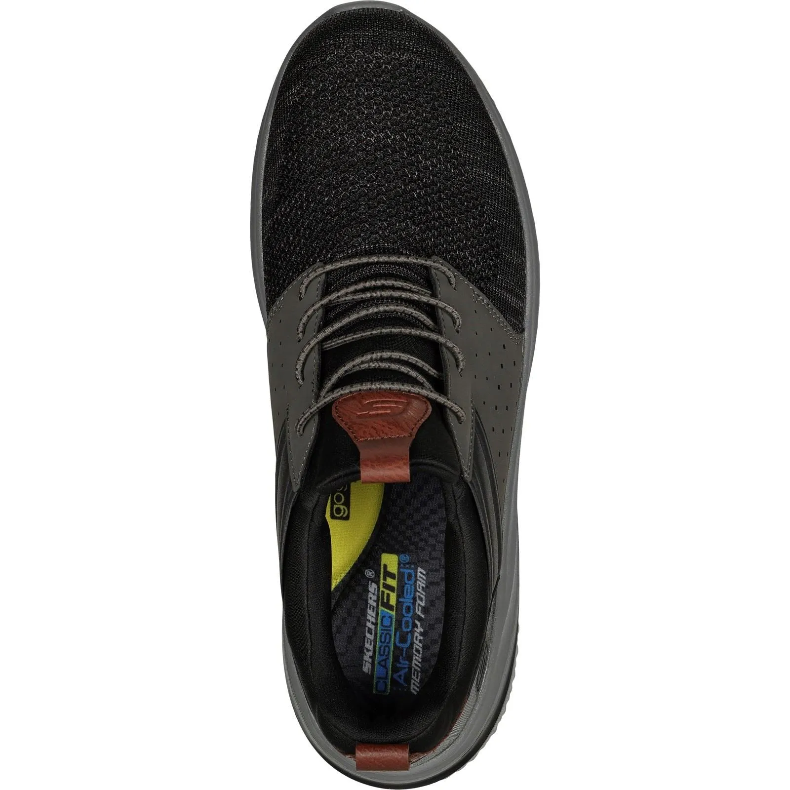 Skechers Men's Delson 3.0 - Cicada Wide Trainer in Black/Grey