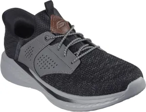 Skechers - Mens Relaxed Fit: Slade - Caster Slip On Shoes, Color Black/Gray, Size: 14 XW US