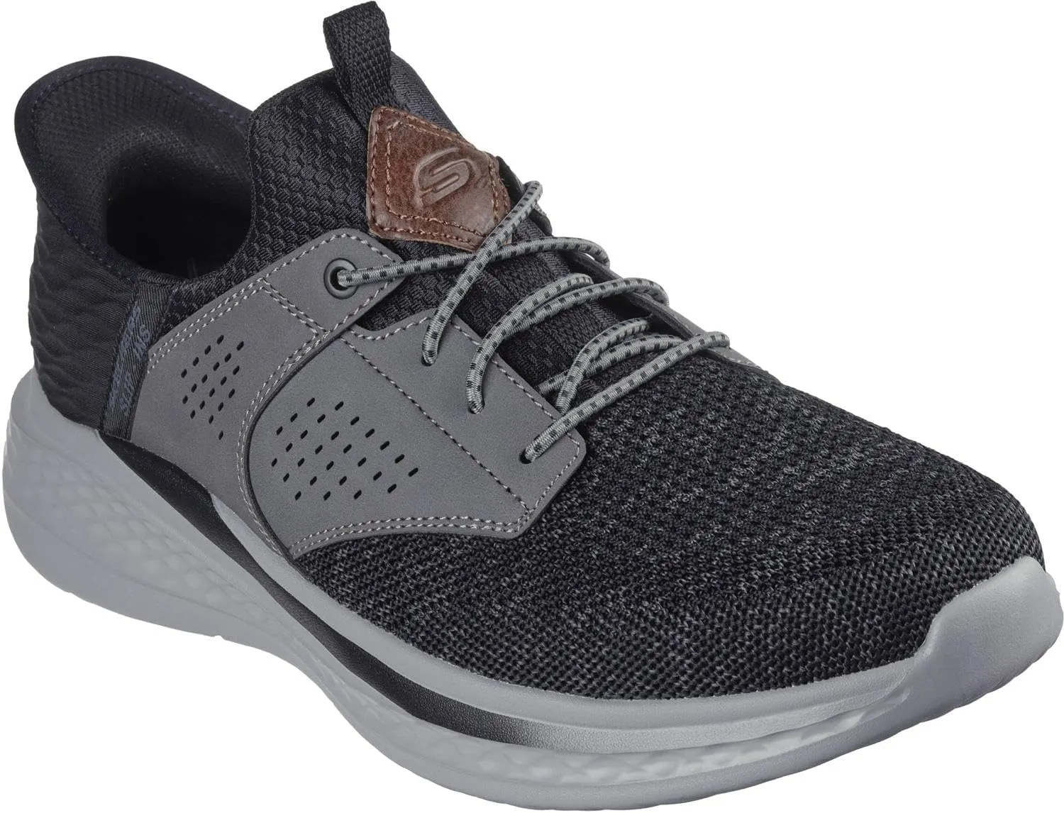 Skechers - Mens Relaxed Fit: Slade - Caster Slip On Shoes, Color Black/Gray, Size: 14 XW US