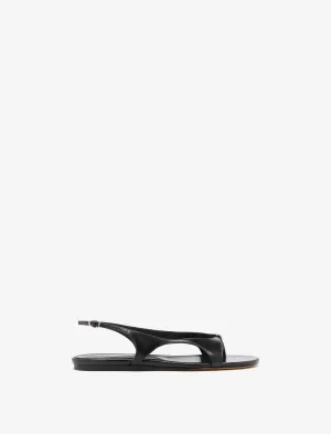 Slash Flat Thong Sandals in Slick Nappa