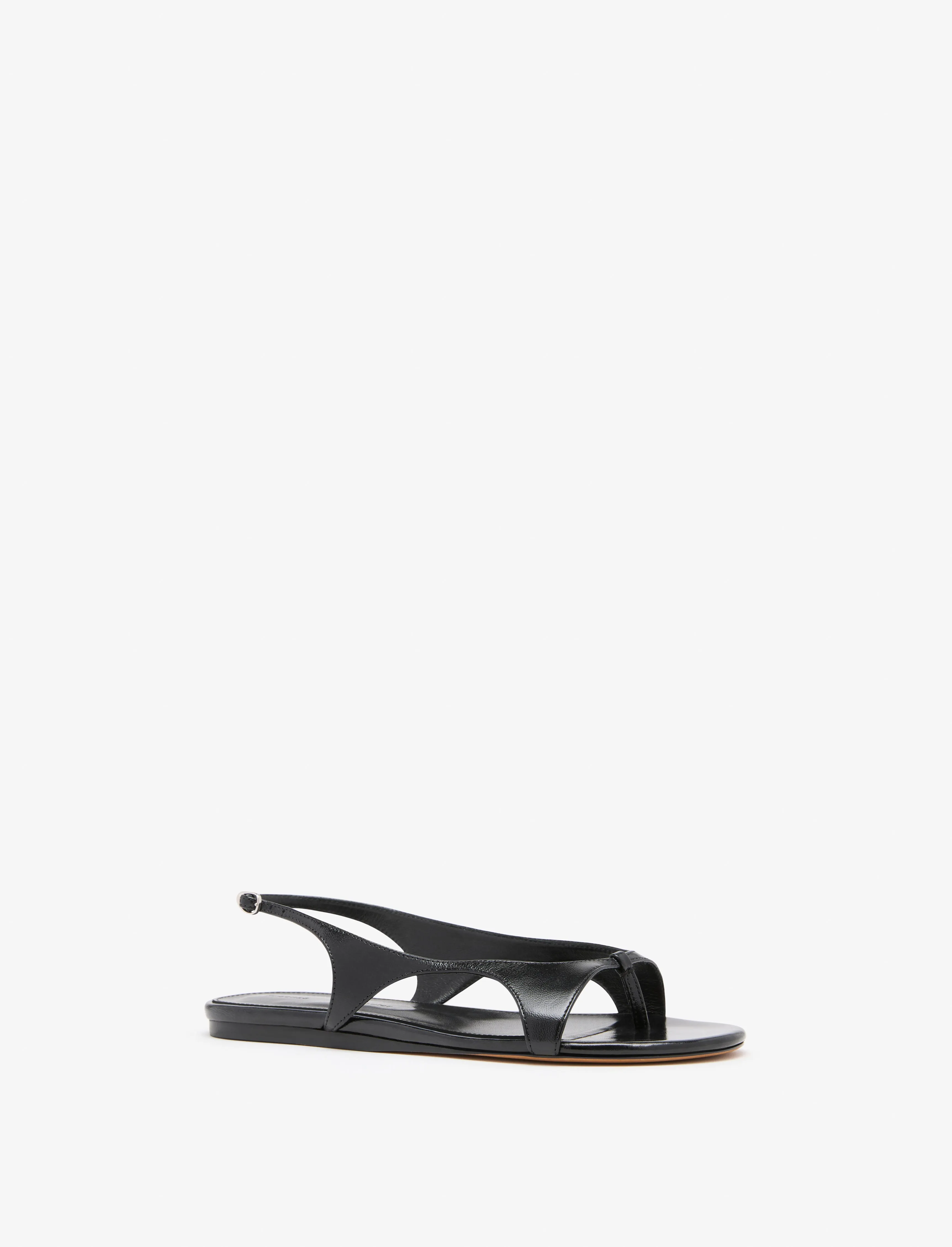 Slash Flat Thong Sandals in Slick Nappa