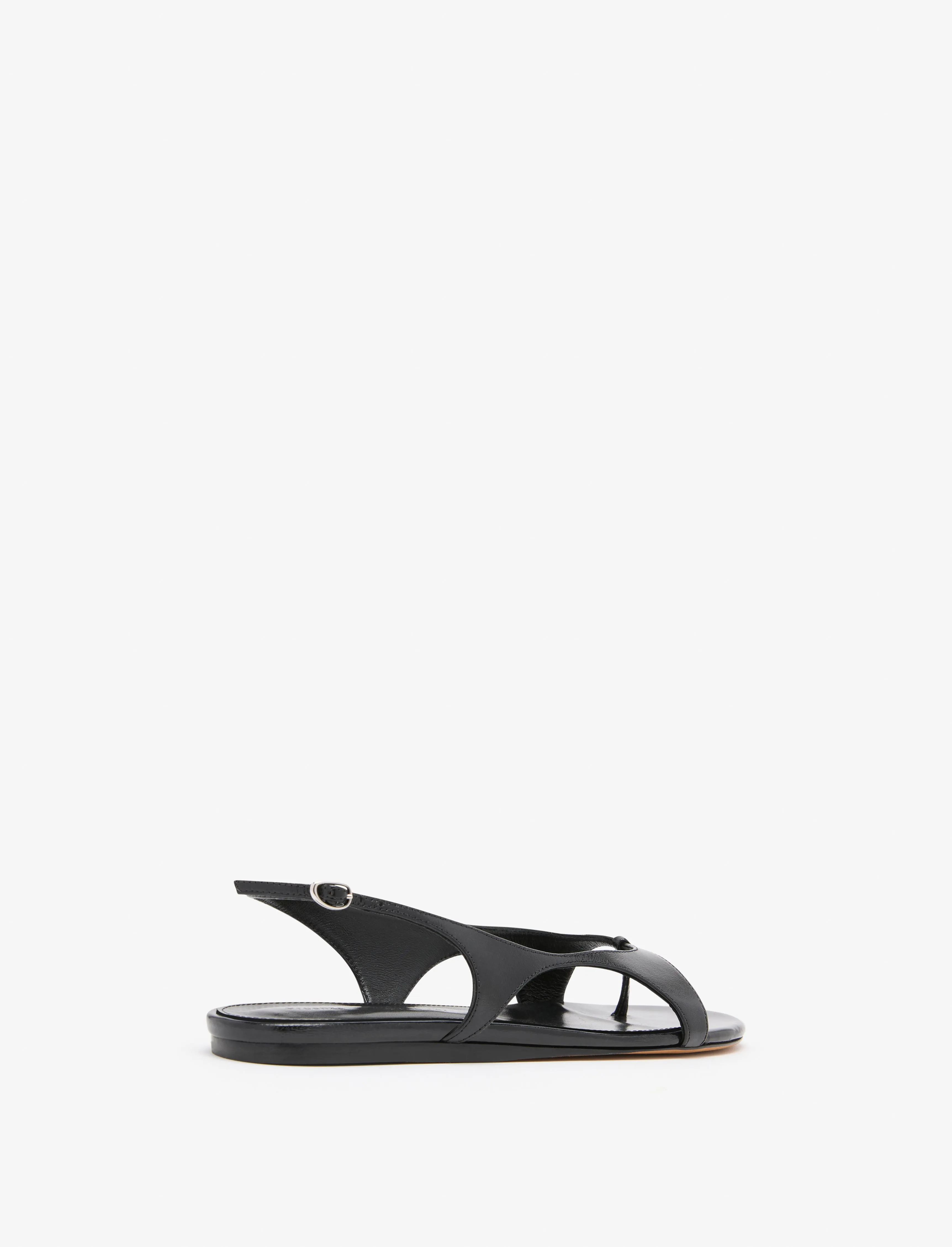Slash Flat Thong Sandals in Slick Nappa