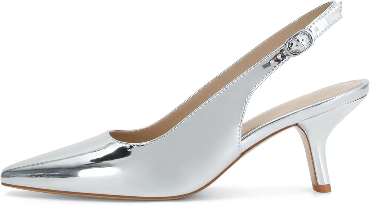 Slingback Pumps for Women Pointed Toe Heels Slip on Kitten Heels Sandals Dress Party Wedding