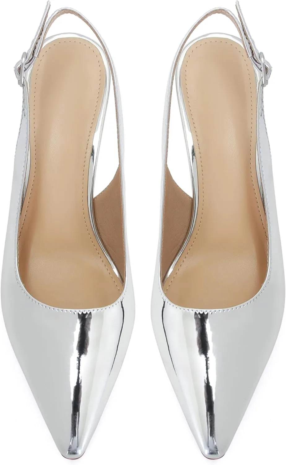 Slingback Pumps for Women Pointed Toe Heels Slip on Kitten Heels Sandals Dress Party Wedding