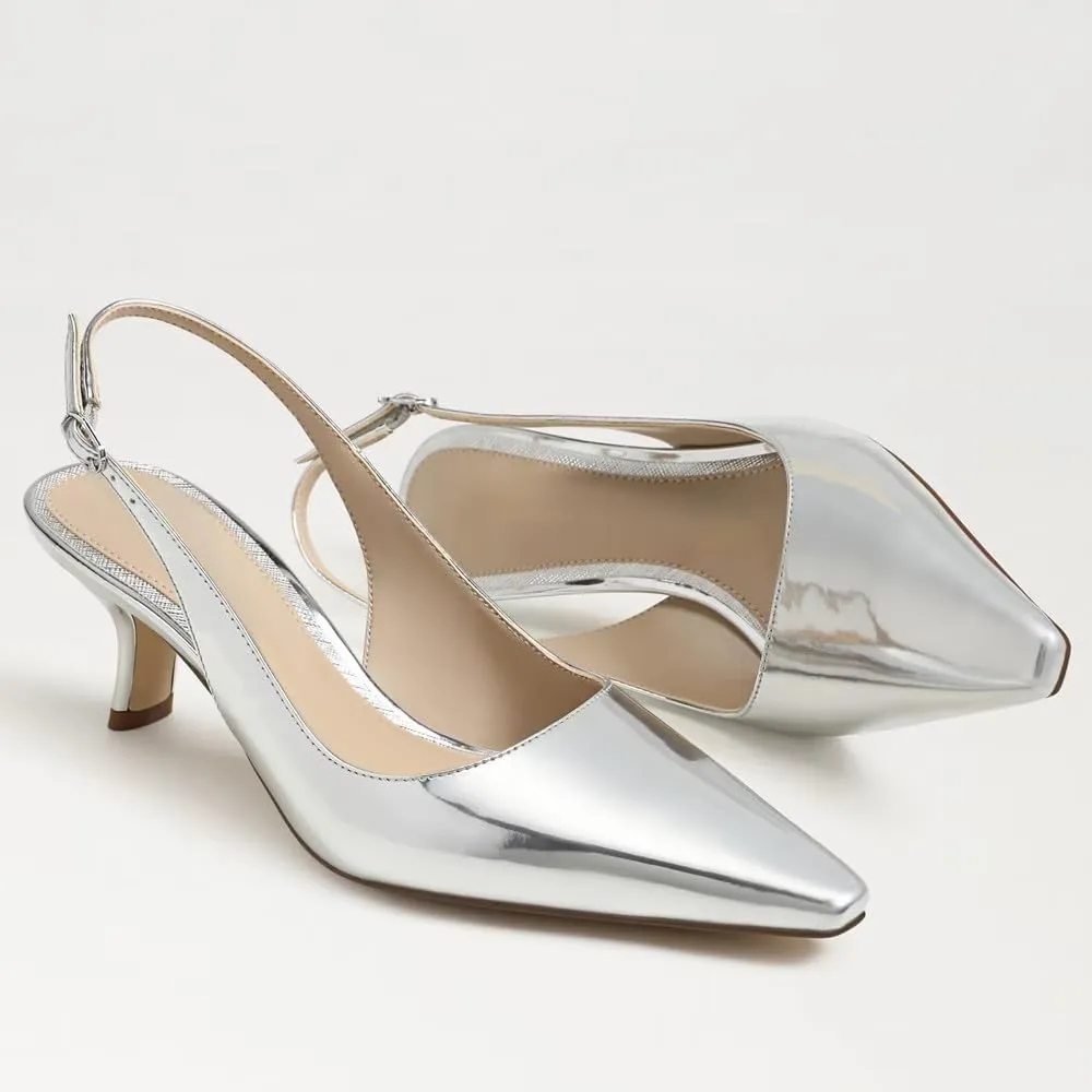 Slingback Pumps for Women Pointed Toe Heels Slip on Kitten Heels Sandals Dress Party Wedding