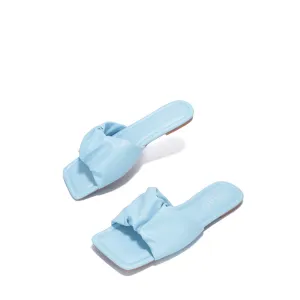 Slip Flat-rate discount Flat Robbin RANGOON Cape Supportive Slides Sandals Toe Flop Squared Blue On Flip Mules