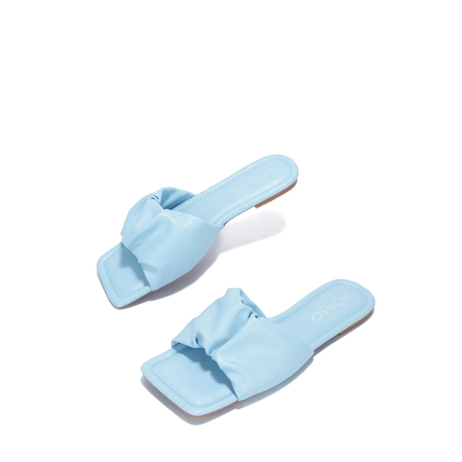 Slip Flat-rate discount Flat Robbin RANGOON Cape Supportive Slides Sandals Toe Flop Squared Blue On Flip Mules
