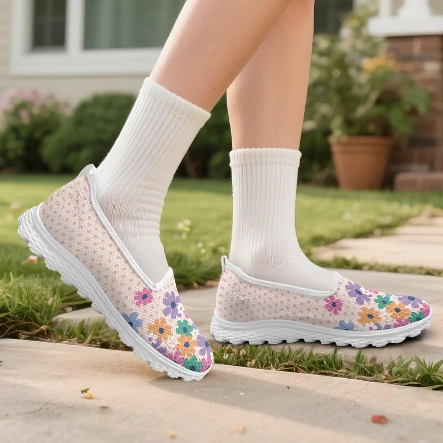 Slip On Walking Shoes Womens Loafers Athletic Shoes Mesh Sneakers Lightweight Trainers for Summer Daily