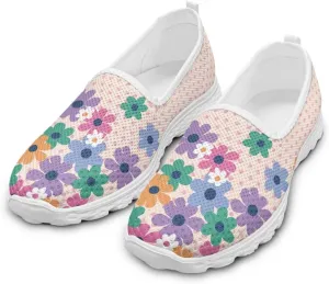 Slip On Walking Shoes Womens Loafers Athletic Shoes Mesh Sneakers Lightweight Trainers for Summer Daily