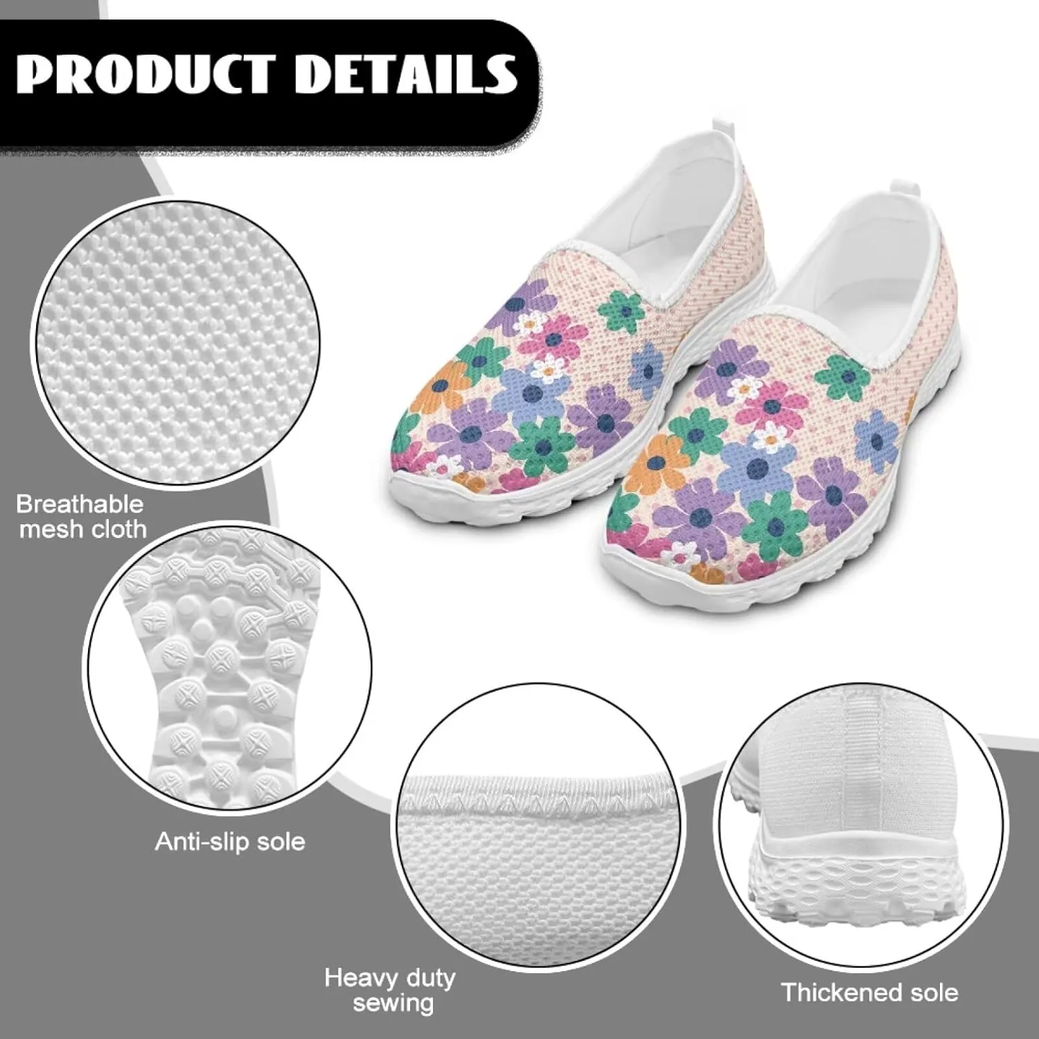Slip On Walking Shoes Womens Loafers Athletic Shoes Mesh Sneakers Lightweight Trainers for Summer Daily