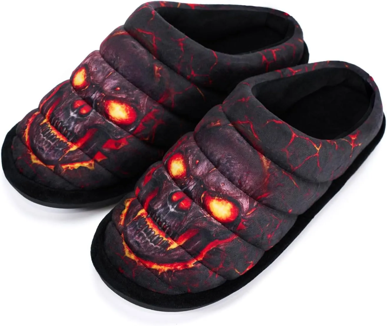 Slippers for Women Skull Memory Foam Slippers Warm Soft Ladies House Shoes with Non-Slip Rubber Soles