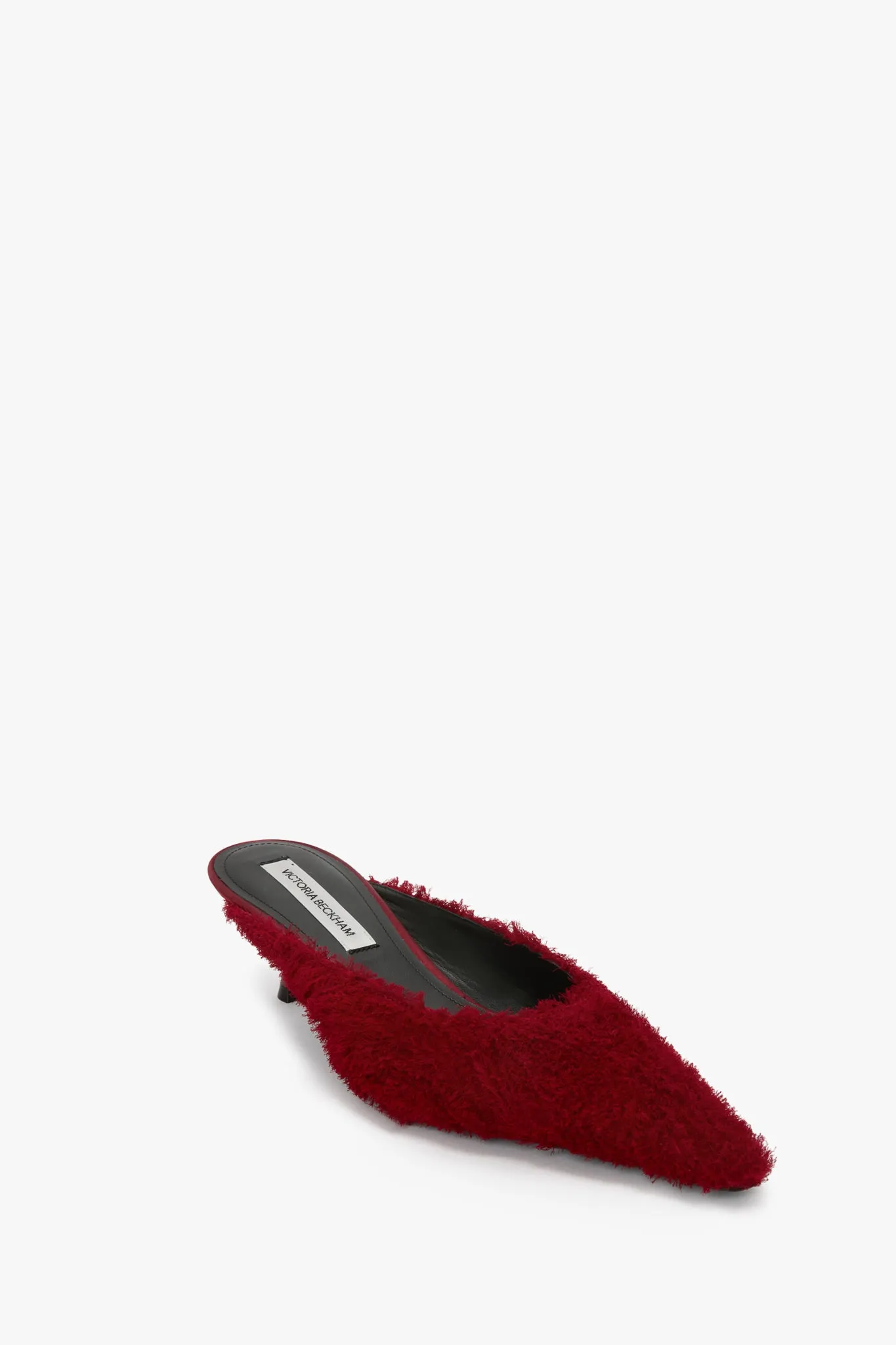Sloan Mule In Cherry Red Embroidered Satin